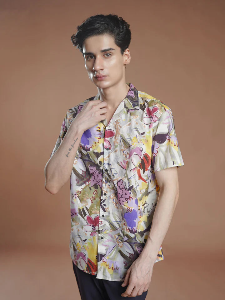 Multi Color Printed Resort Collar Shirt (CSP-316)