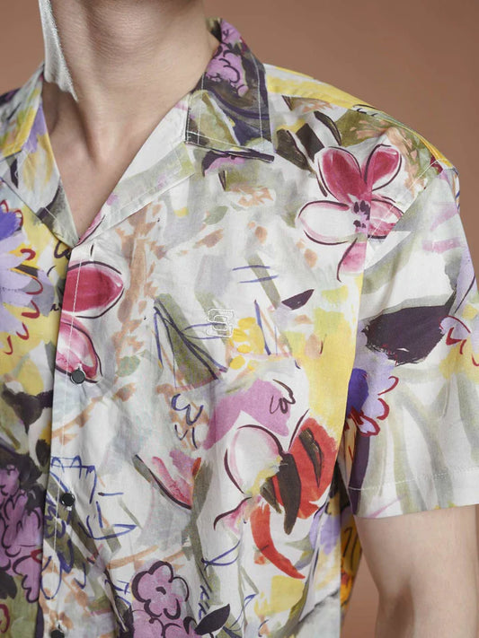Multi Color Printed Resort Collar Shirt (CSP-316)